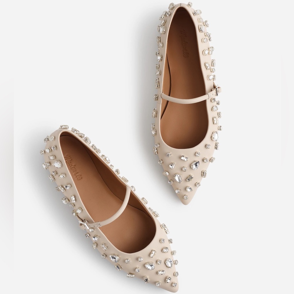 Madewell Cream Embellished Flats